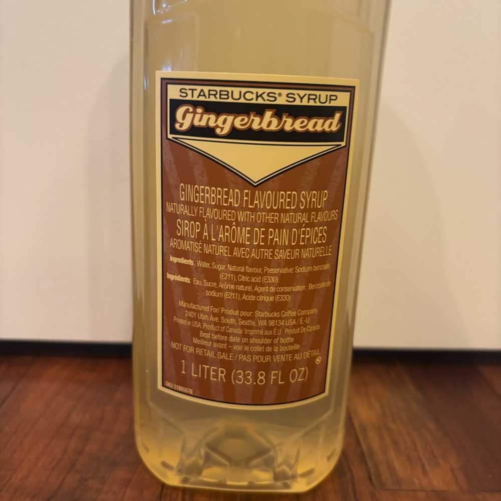 Starbucks- Gingerbread Seasonal 1 liter New